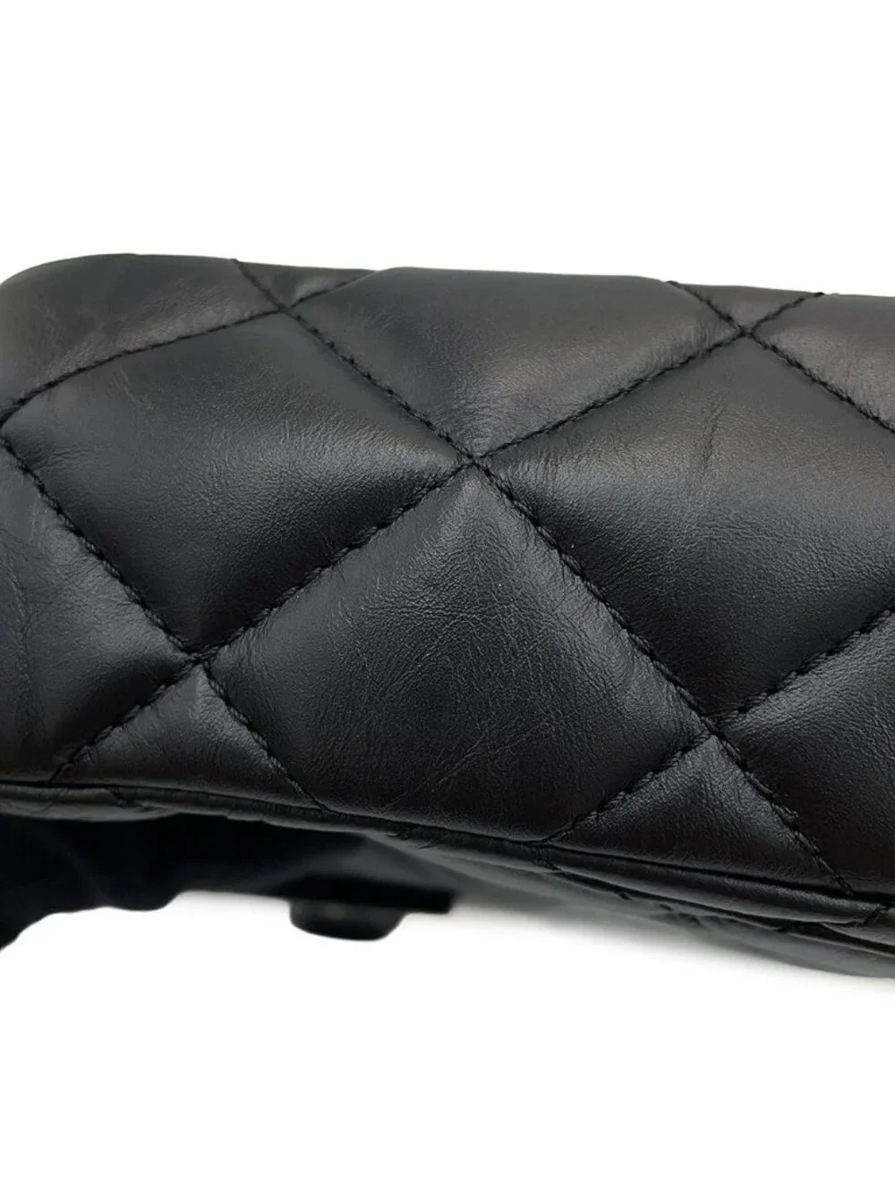Chanel Chain Shoulder Bag Quilted CC Logo 2.55 Reissue Lambskin Black Limited
